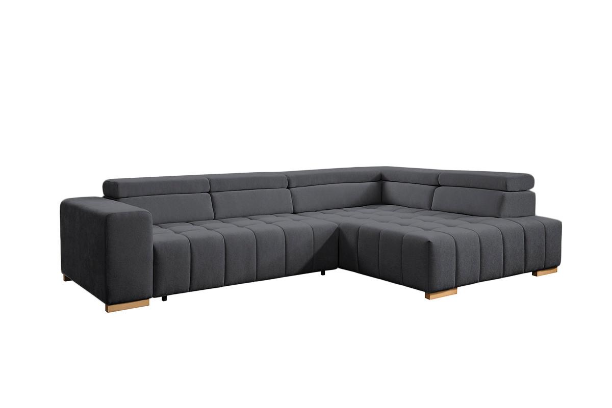 Ecksofa Elias Neu Graphitfarben S: 307x201 cm - Graphitfarben/Naturfarben, Design, Textil (307/201cm) - Livetastic