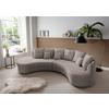 Wohnlandschaft Limoncello Graubraun S: 160/300 Cm - Graubraun/Schwarz, Design, Textil (160/300cm) - Livetastic