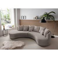 Wohnlandschaft Limoncello Graubraun S: 160/300 Cm - Graubraun/Schwarz, Design, Textil (160/300cm) - Livetastic