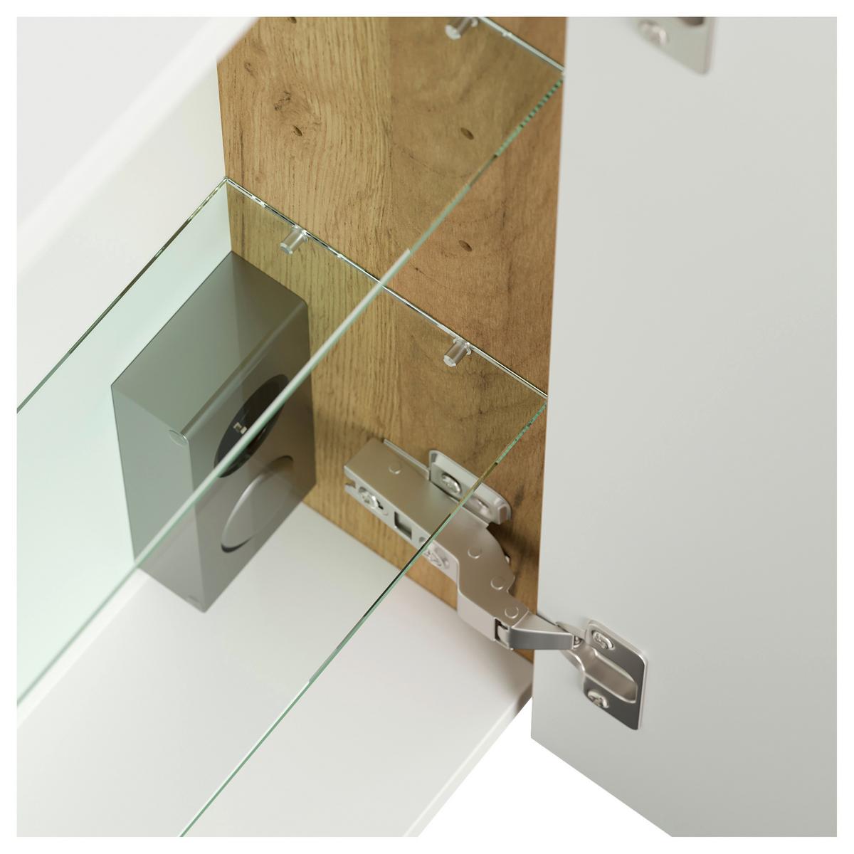 Spiegelschrank Eiche Dekor B: 100 cm - Eichefarben, MODERN, Glas/Holzwerkstoff (100/62/17cm) - MID.YOU