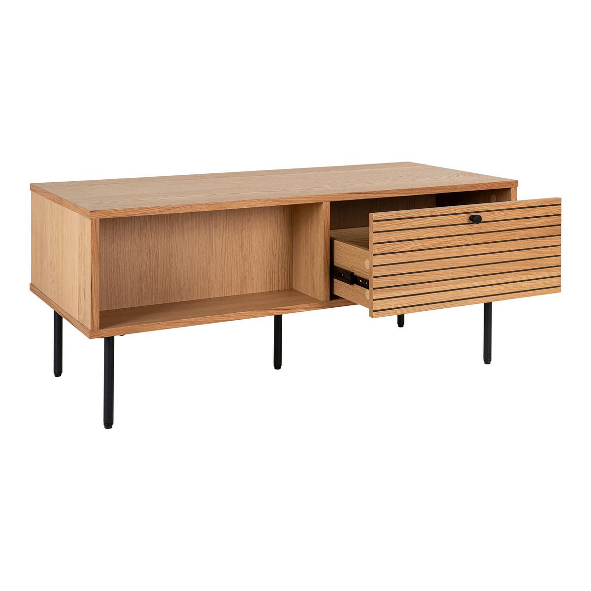 Couchtisch Kyoto Eichefarben B: 100cm - Eichefarben/Schwarz, Design, Holz/Holzwerkstoff (100/50/45cm) - MID.YOU