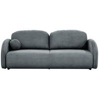 Schlafsofa Roma Grau, B: 230 cm - Schwarz/Grau, Design, Textil (230/90/105cm)
