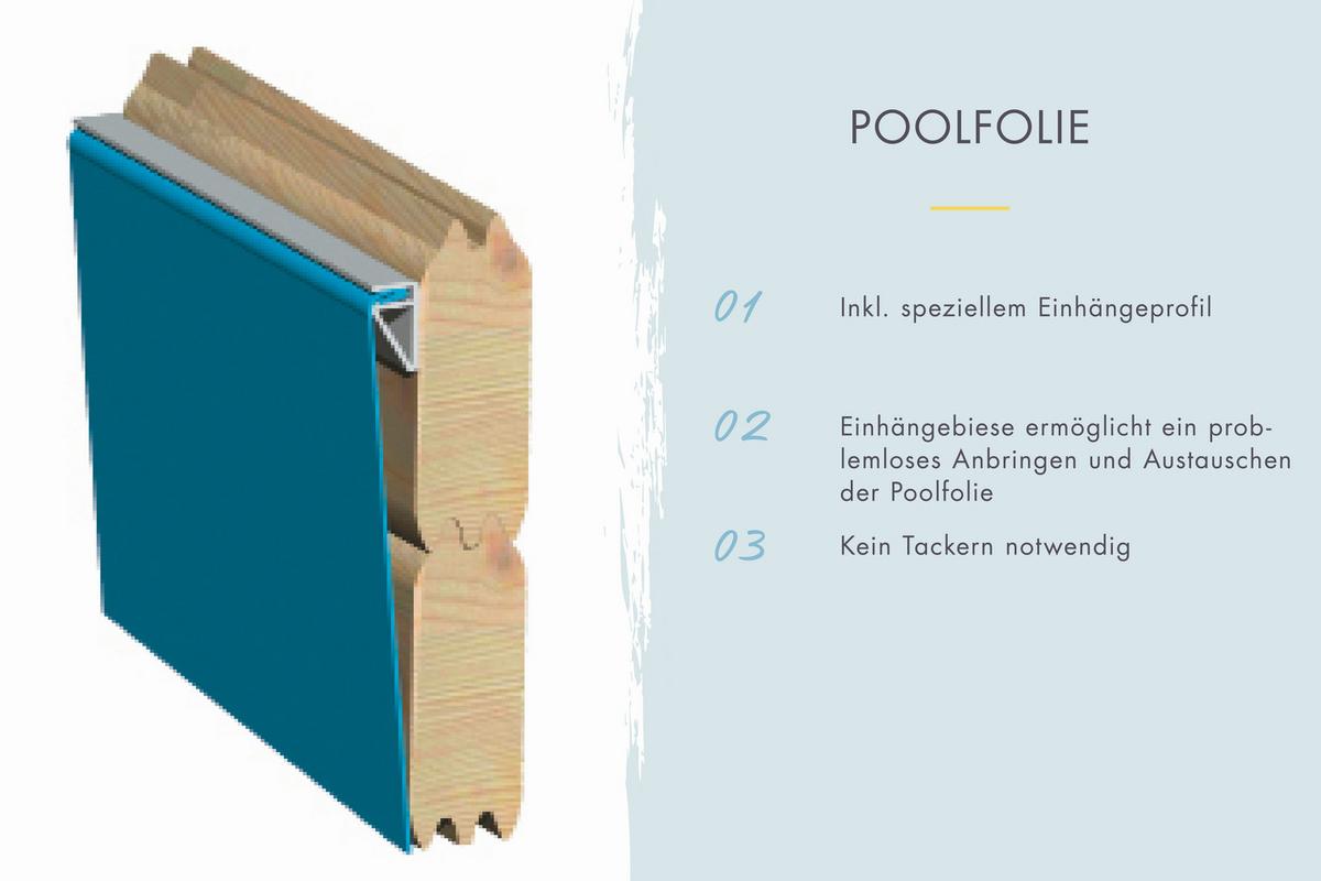 Pool-Set Minipool Percy 40160 Minipool Percy - Blau/Naturfarben, Basics, Holz (220/78/223cm)