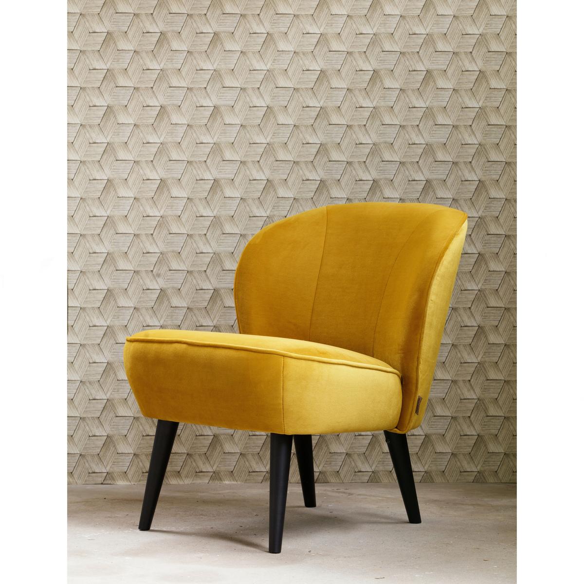 Sessel Gelb Sara B: 59cm - Gelb/Schwarz, Design, Textil (59/71/70cm) - Livetastic