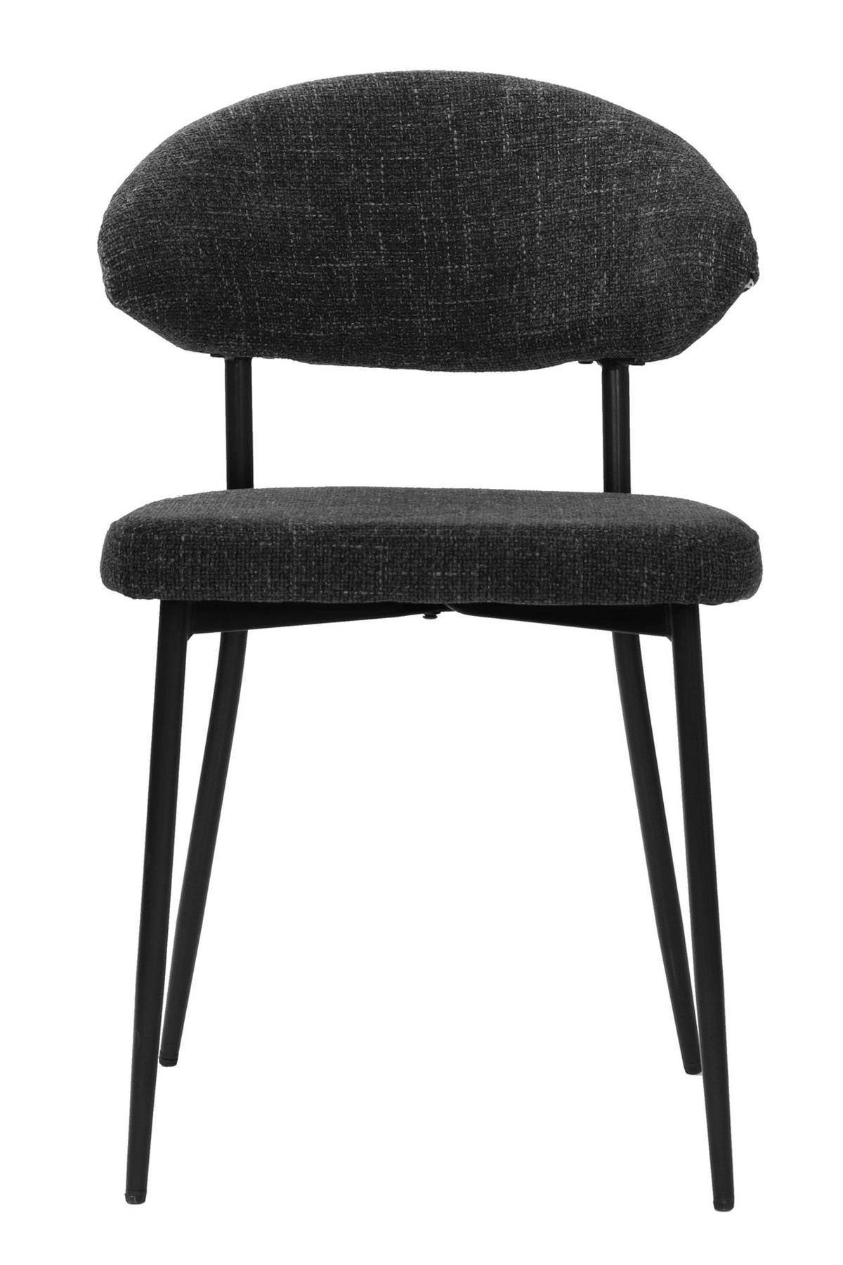 STUHL-SET Schwarz/Dunkelgrau 2-teilig - Dunkelgrau/Schwarz, MODERN, Textil/Metall (56/82/53cm) - MID.YOU