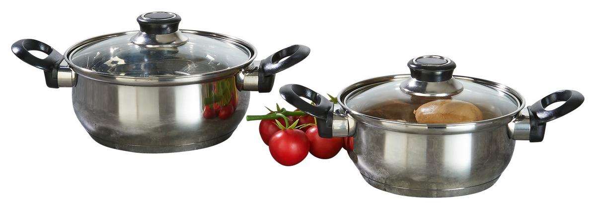 Küchen-Starterset Kunststoff/ Metall, 18-teilig - Schwarz/Weiß, Basics, Glas/Holz (39/16,5/41,5cm)