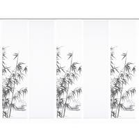 Flächenvorhang Rufus 5er Set - Grau Hochglanz/Weiß, Natur, Textil (60/245cm)