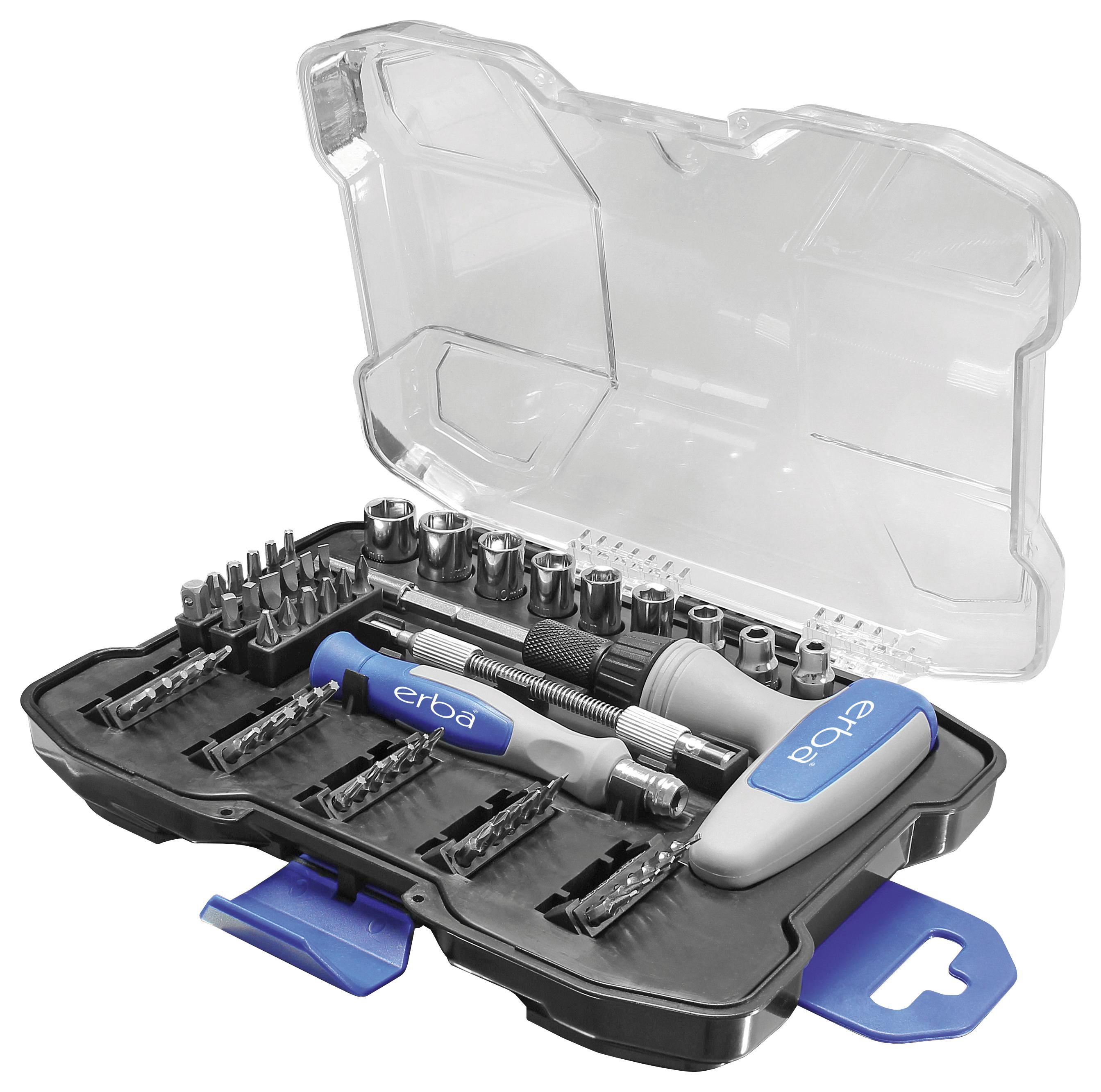Steckschlüsselsatz 61-teilig - Blau/Schwarz, MODERN, Kunststoff (22,3/5/17cm) - Erba