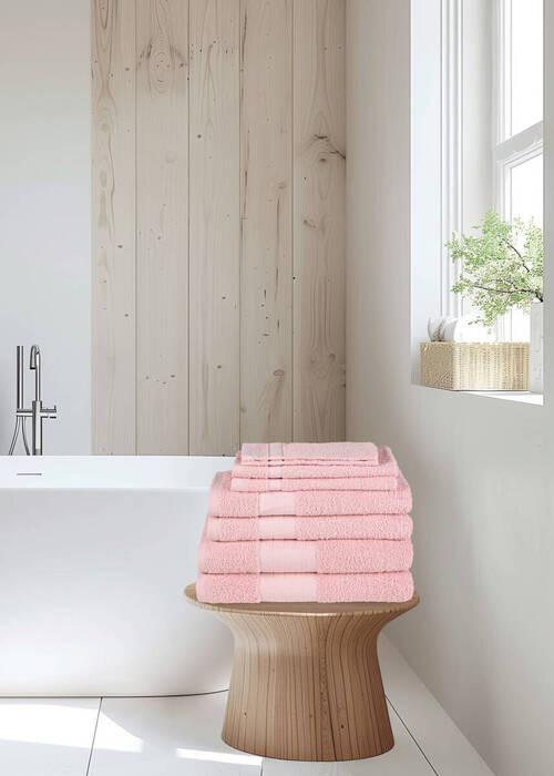 Frottierset Rosa 8-teilig - Basics, Textil (70/140cm)