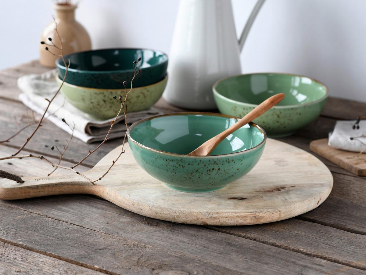 Schüsselset Nature Collection Green Life, 4--Teilig., Grün - Grün, Design, Keramik - Creatable