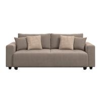 Velká pohovka LILY, šedohnědý velur, s polštáři - černá/šedohnědá, Trend, kov/dřevo (240/119cm) - Luca Bessoni