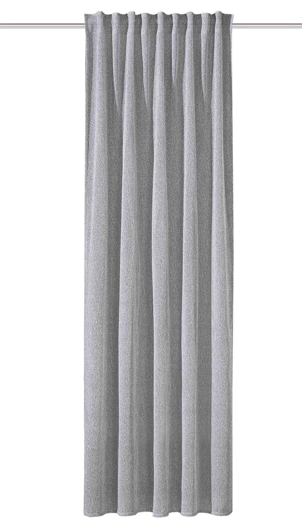 Fertigvorhang Eilika - Grau Hochglanz, Basics, Textil (135/300cm)