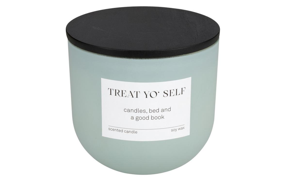 Svíčka ve skle Camilla - šedá/modrá, Moderní, přírodní materiály/sklo (10/9cm) - Mömax