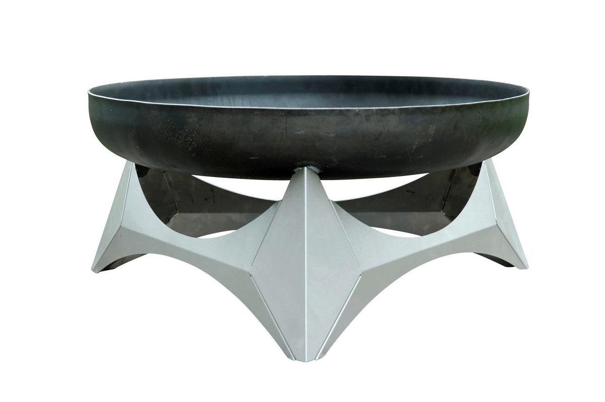 Feuerschale Arka M - Edelstahlfarben/Rostfarben, Basics, Metall (45/45/25cm)