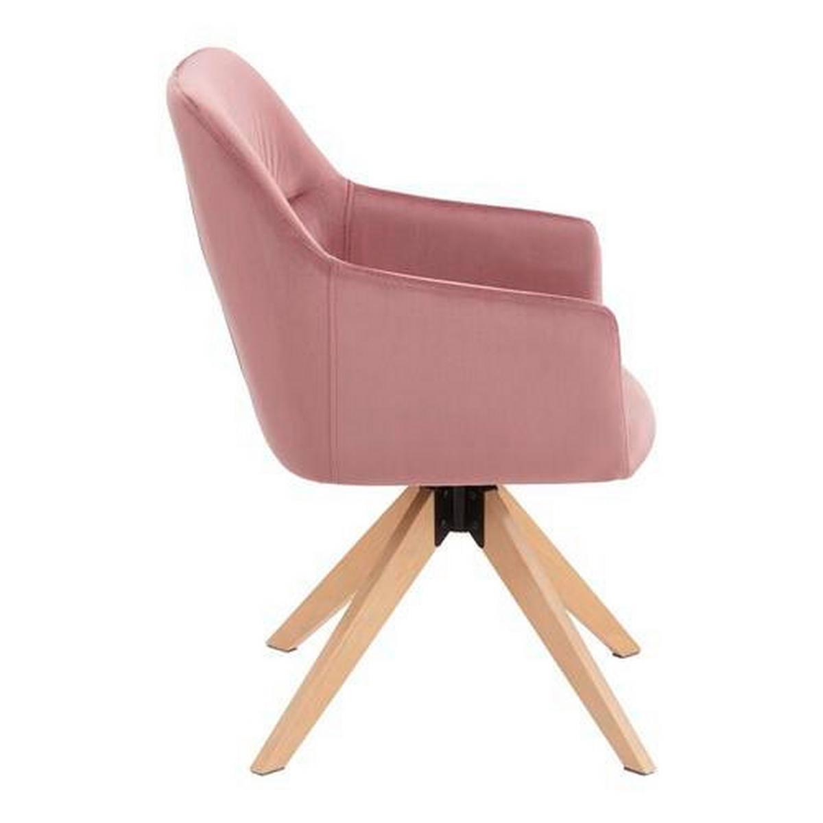 Jídelní židle SARA starorůžová - starorůžová/barvy buku, Moderní, dřevo/textil (57/84,5/57,5cm) - Modern Living