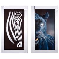 Bild Vitesa Tiere Schwarz/weiß 38x68 Cm - Schwarz/Weiß, Basics, Glas/Papier (38/68/2,3cm) - Luca Bessoni