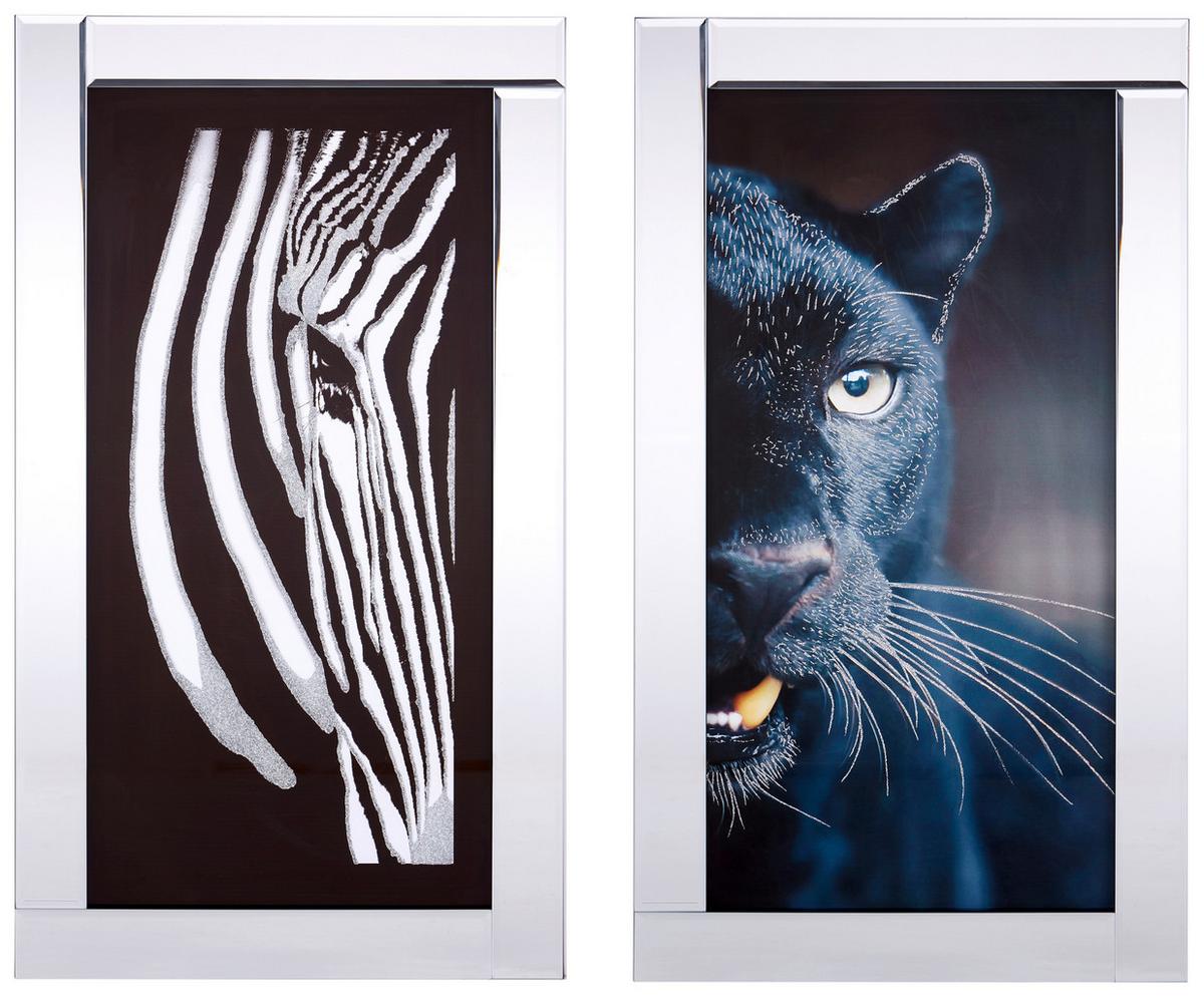 Bild Vitesa Tiere Schwarz/weiß 38x68 Cm - Schwarz/Weiß, Basics, Glas/Papier (38/68/2,3cm) - Luca Bessoni