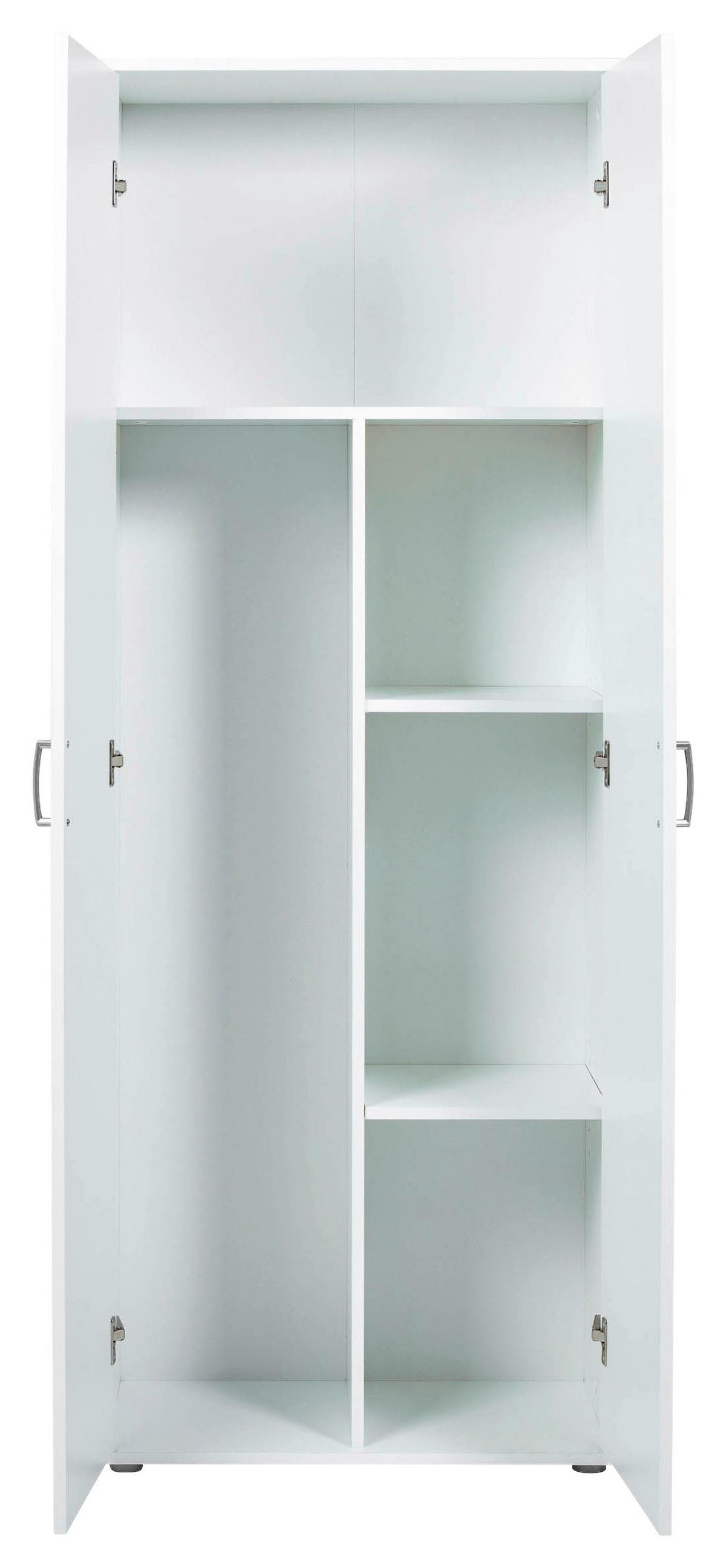 Mehrzweckschrank Arcconati Hhs Weiss Holz Dekor BxH 34x189cm - Weiß, Basics, Holzwerkstoff (70/34/189cm) - MID.YOU