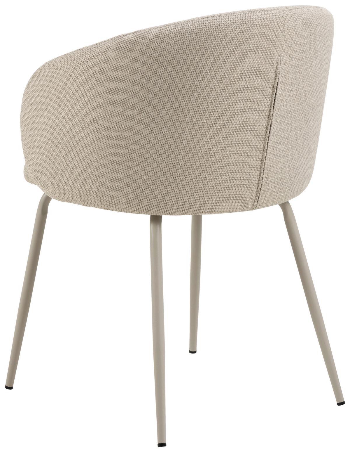 Jedálenská stolička ELEANOR - sivá/béžová, Design, kov/textil (55,5/79/55cm) - MID.YOU