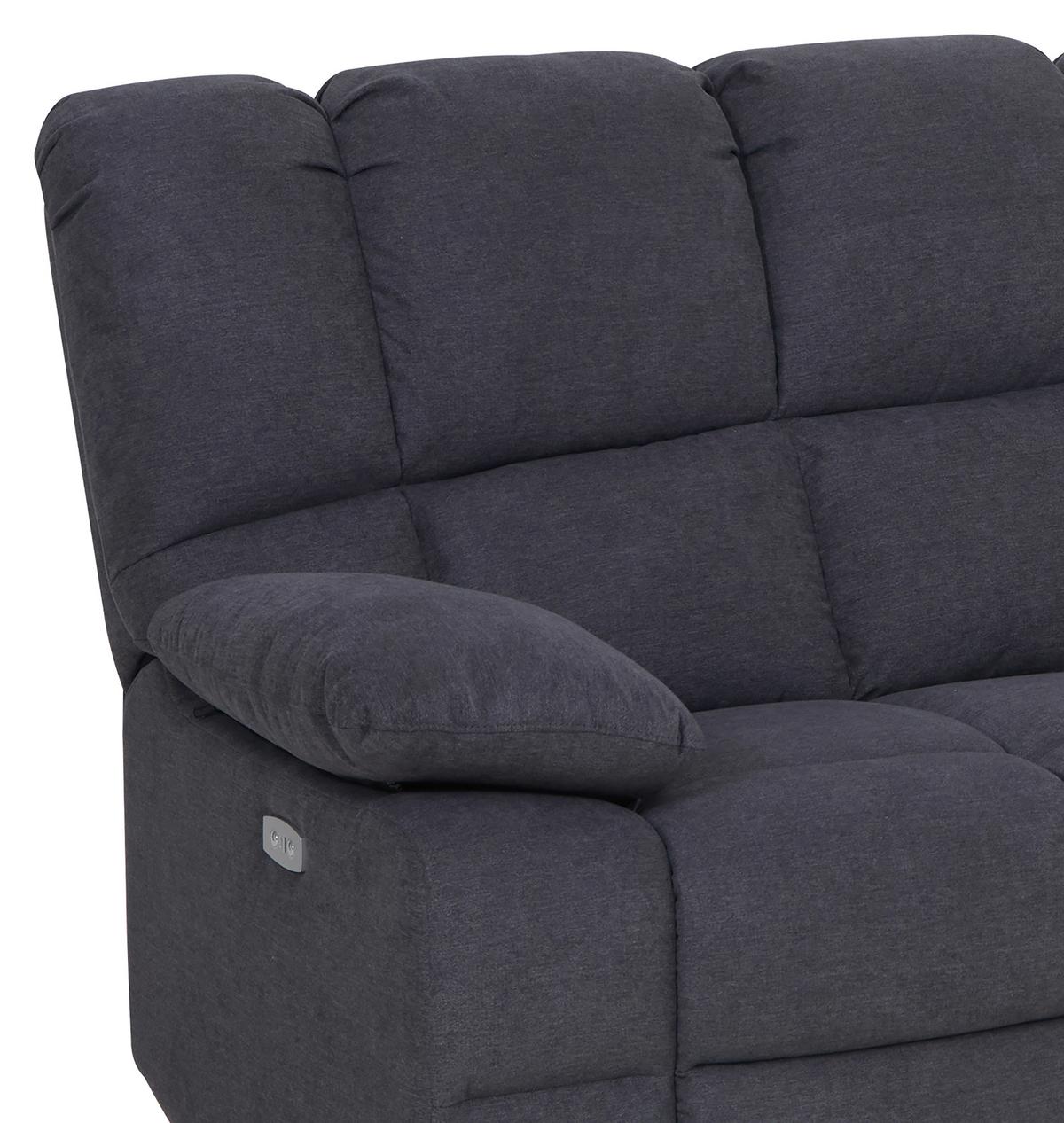 2,5-miestna pohovka BOLTON, sivá, el.relaxačná funkcia - sivá, Basics, kov/drevo (208/103,5/96,5cm)