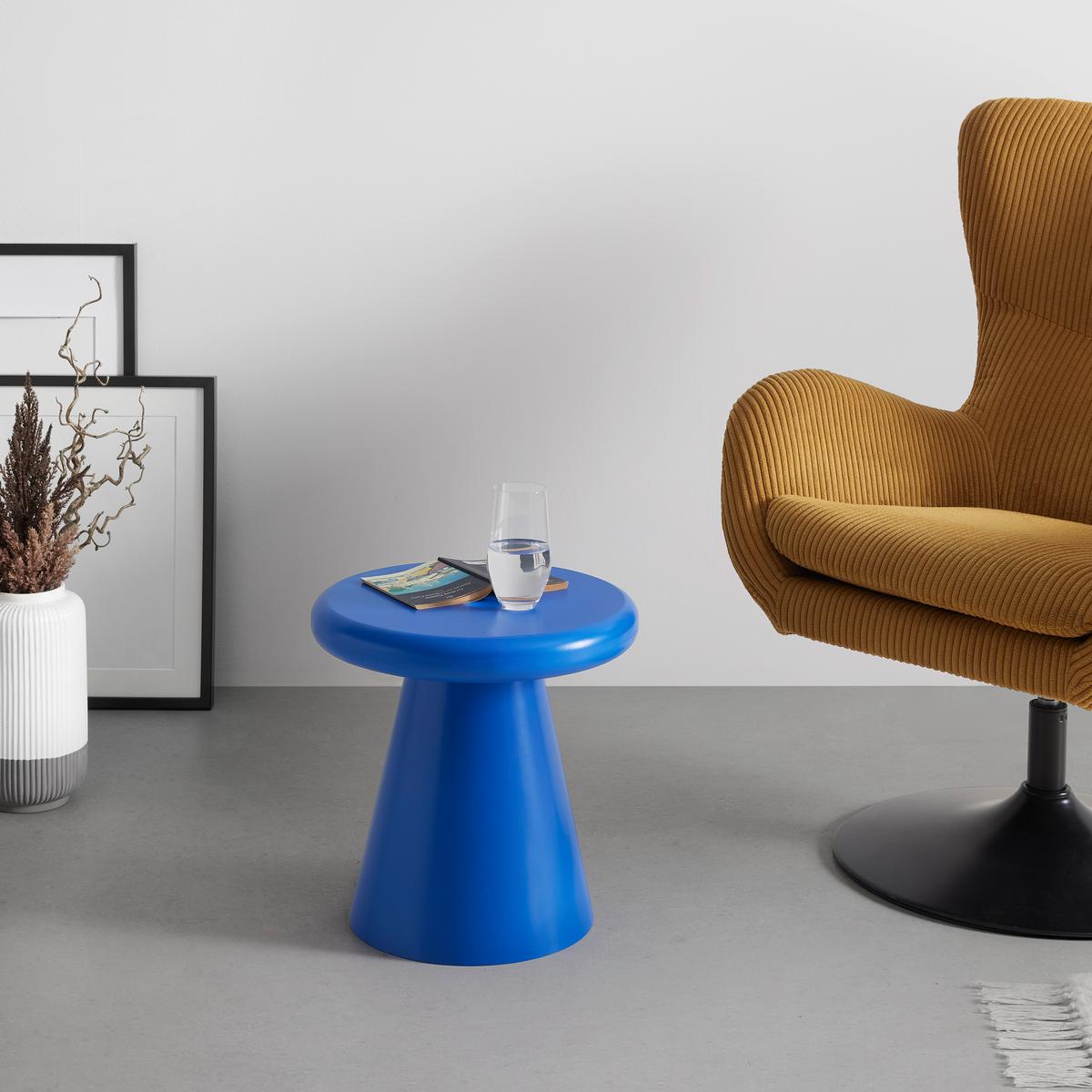 ODKLÁDACÍ STOLEK MARINO -STUDIO- - modrá, Lifestyle, kompozitní dřevo (40/40cm) - Premium Living