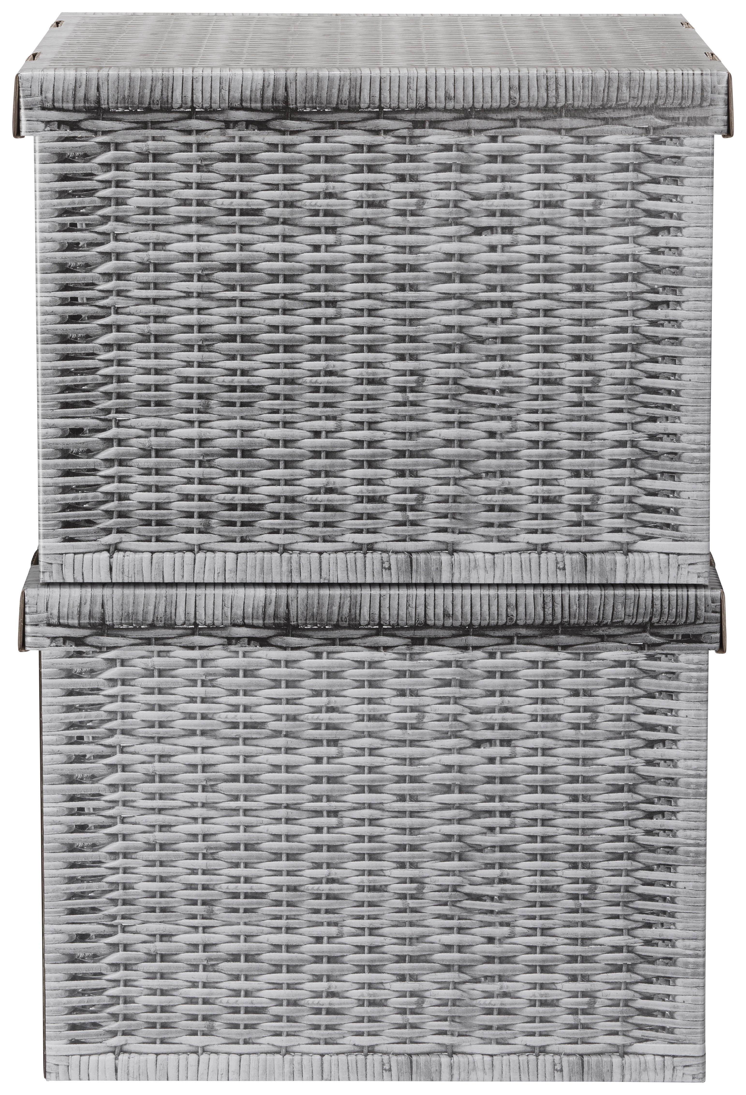 Box s víkem Jimmy, 44,3/33,5/32,5cm - šedá, karton (44,3/33,5/32,5cm) - Mömax