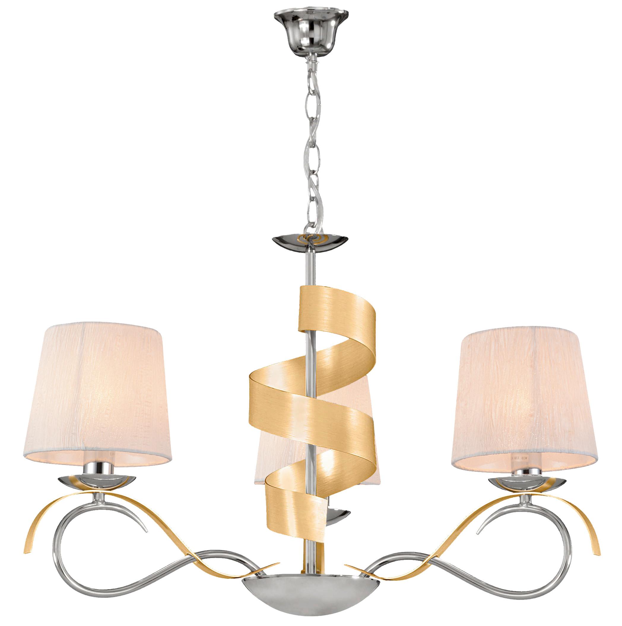 Pendelleuchte 33-23421 Denis - Chromfarben/Goldfarben, KONVENTIONELL, Kunststoff/Metall (68/68/100cm)