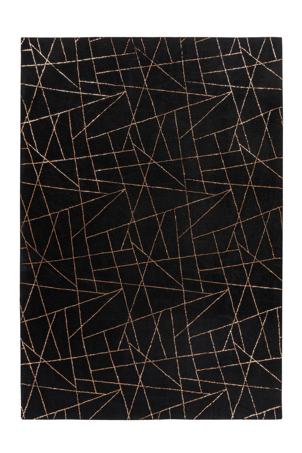 Teppich Bijou Schwarz/Goldfarben, 200x290 cm - Goldfarben/Schwarz, KONVENTIONELL, Textil (200/290cm)