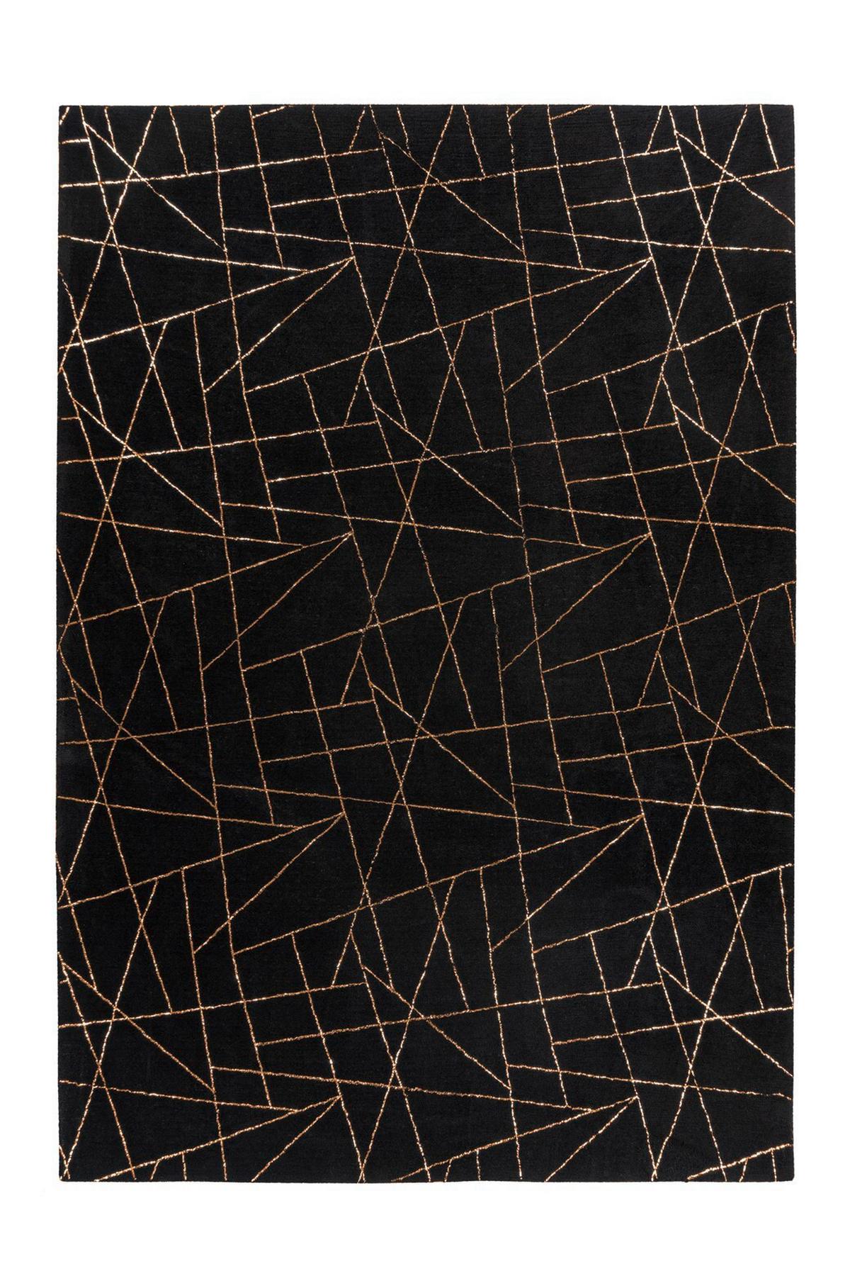 Teppich Bijou Schwarz/Goldfarben, 80x150 cm - Goldfarben/Schwarz, KONVENTIONELL, Textil (80/150cm)