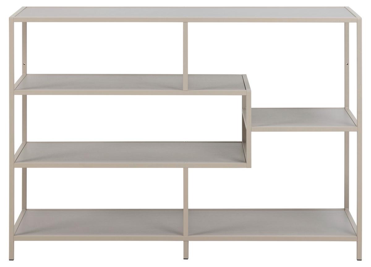 REGÁL SEAFORD - sivá, Design, kov/kompozitné drevo (114/78/35cm) - MID.YOU