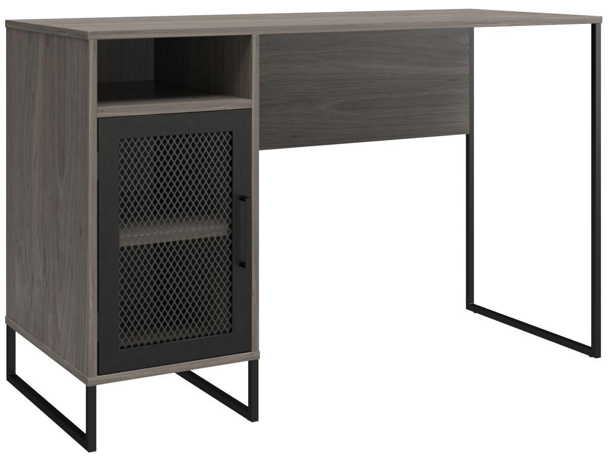 Scheibtisch Purdue Grau B: 76 cm - Schwarz/Braun, Design, Holzwerkstoff/Metall (121/76/50cm) - MID.YOU