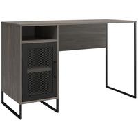 Scheibtisch Purdue Grau B: 76 cm - Schwarz/Braun, Design, Holzwerkstoff/Metall (121/76/50cm) - MID.YOU