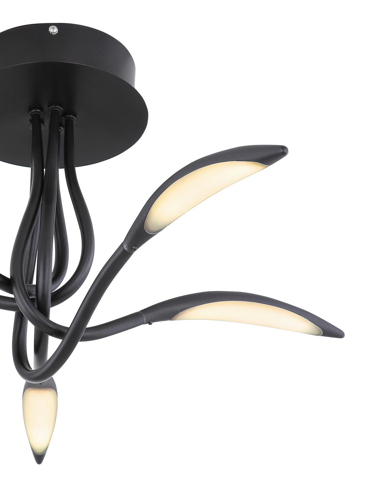 LED-Deckenleuchte 64004d - Opal/Schwarz, Design, Kunststoff/Metall (68/33cm) - Globo