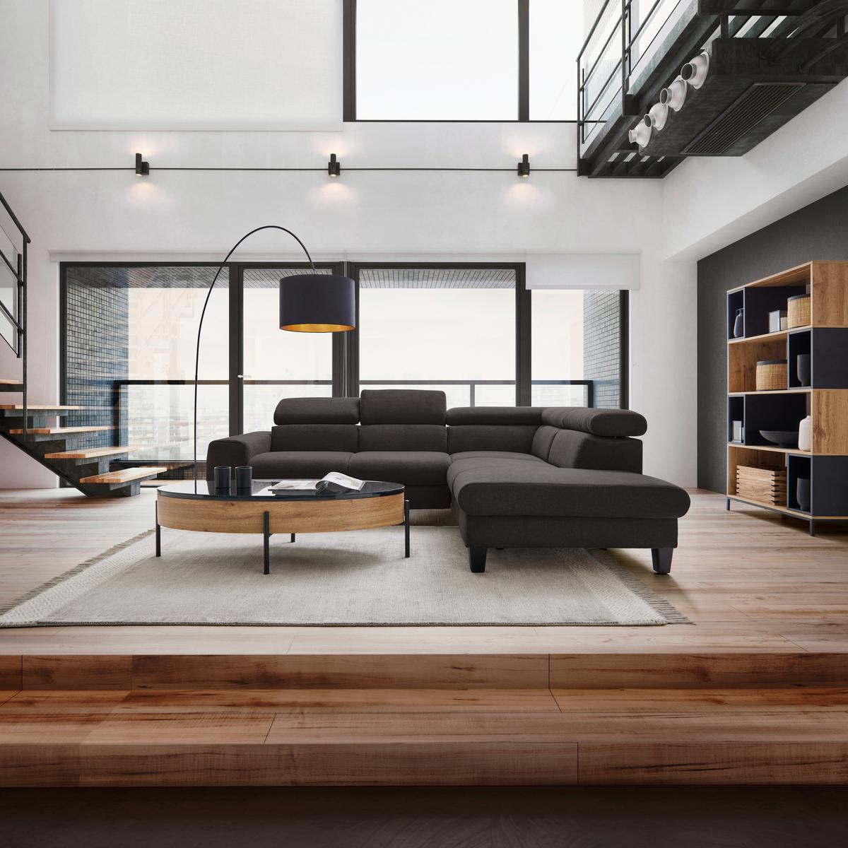 Sedací souprava Malibu šedohnědá - šedavě hnědá, Moderní, dřevo/textil (249/88/207cm) - Bessagi Home