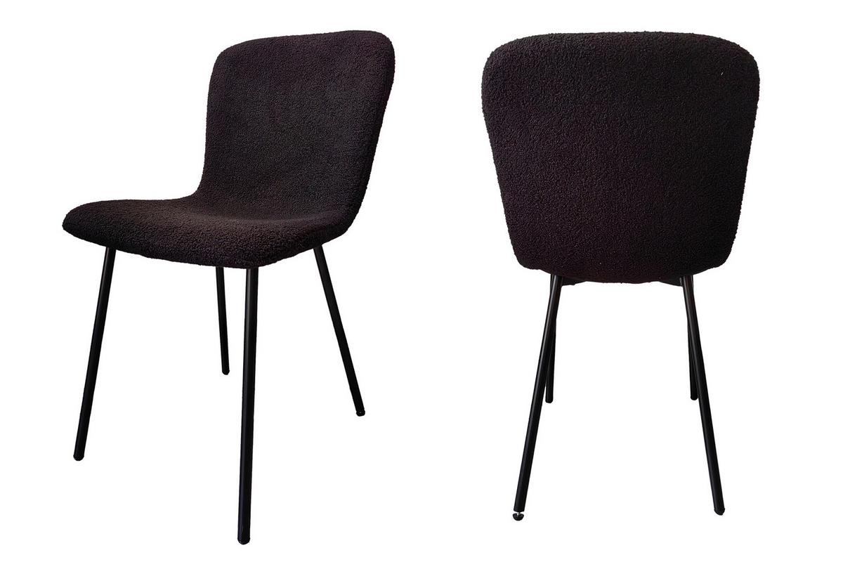 Stuhl-Set Schwarz B: 44cm 4-teilig - Schwarz, MODERN, Textil/Metall (44/79/52cm) - Livetastic