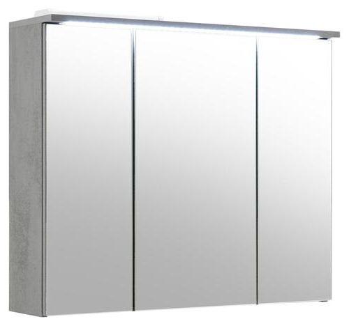 Spiegelschrank Indiana mit Led 3-Türig BxHxT: 80x68x23 cm - Anthrazit, MODERN, Glas/Holzwerkstoff (80/68/23cm) - MID.YOU