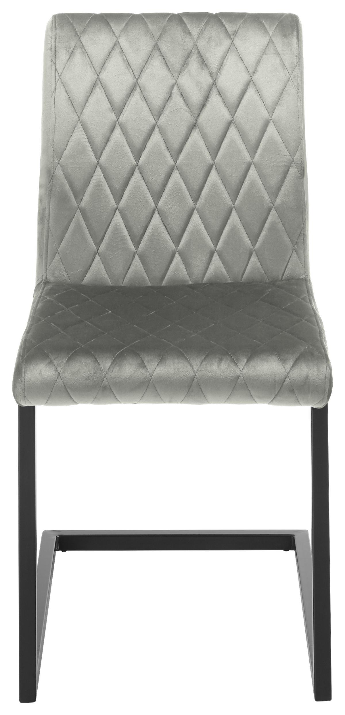Schwingstuhl Kian Grau Gepolstert - Schwarz/Grau, MODERN, Textil/Metall (47/86/63cm) - MID.YOU