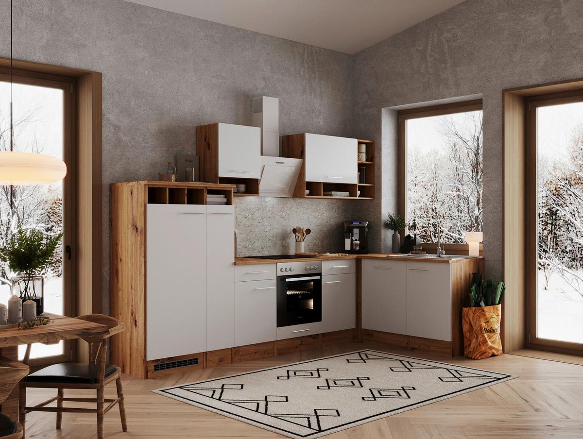 Eckküche Hilde Wildeiche - Wildeiche/Weiß, Basics, Holzwerkstoff (310/172cm) - Respekta