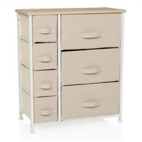 Kommode Foldress B Beige B: 63,5 cm - Beige/Weiß, MODERN, Textil (63,5/73/30cm) - MID.YOU