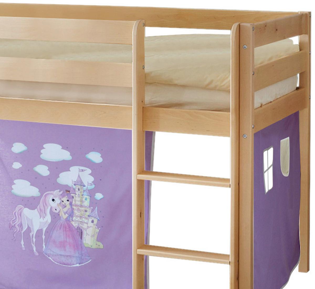 Spielbett Manuel Flieder Kiefer Massiv 90 Cm Leiter - Flieder/Kieferfarben, Natur, Holz (90/200cm) - MID.YOU