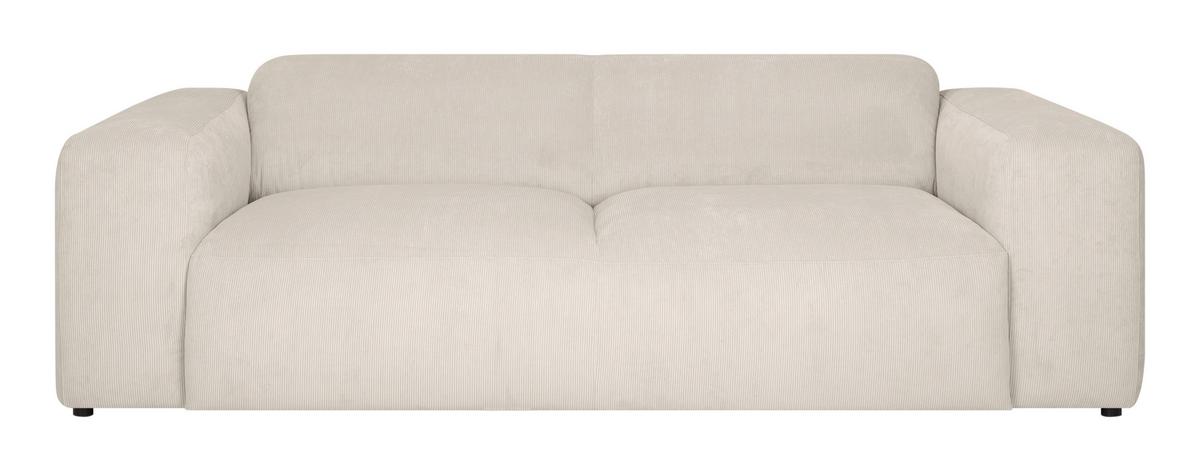 3-sitzer-sofa Hannah Creme B: 247 Cm - Creme/Schwarz, Design, Textil (247/75/104cm) - MID.YOU