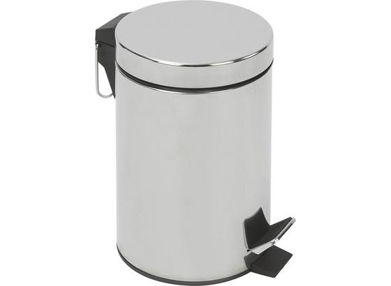 Treteimer Leonardo II - Chromfarben/Schwarz, KONVENTIONELL, Kunststoff/Metall (20,5/27,8cm) - Homezone Treteimer Leonardo II - Chromfarben/Schwarz, KONVENTIONELL, Kunststoff/Metall (20,5/27,8cm) - Homezone