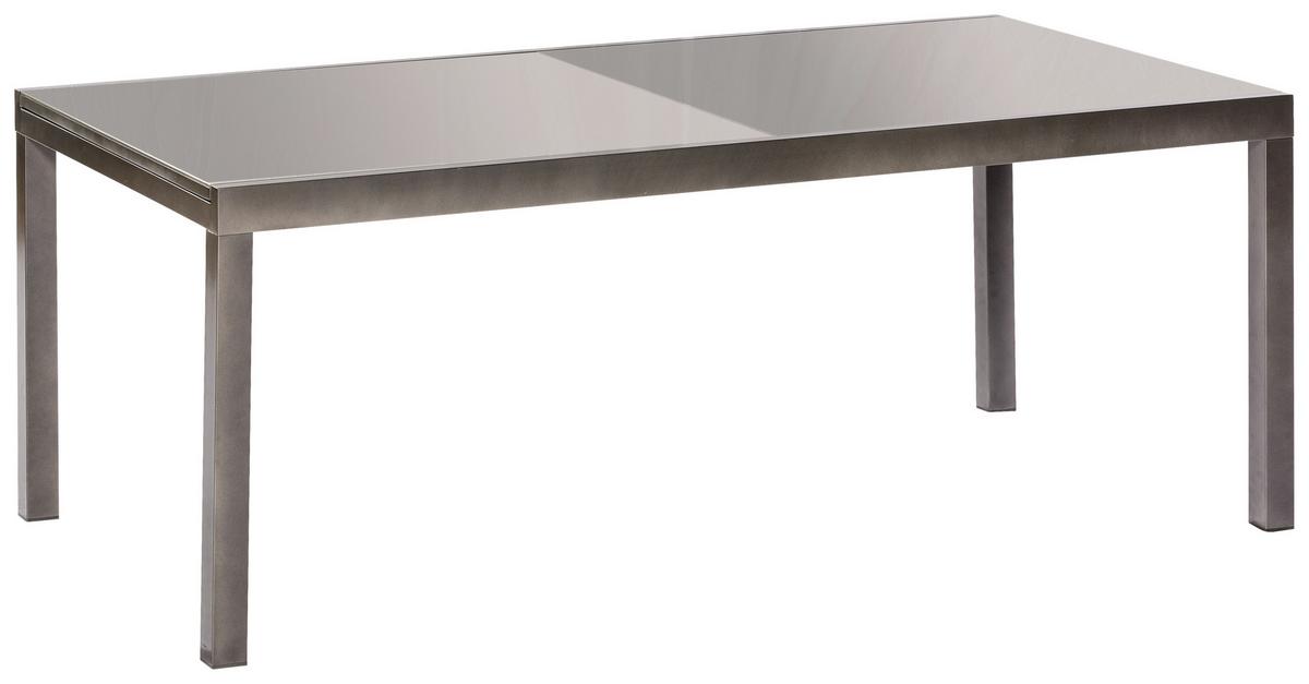 Gartengarnitur Marini 7-Teilig Marini aus Aluminium - Graphitfarben/Grau, KONVENTIONELL, Glas/Textil - Gardenson