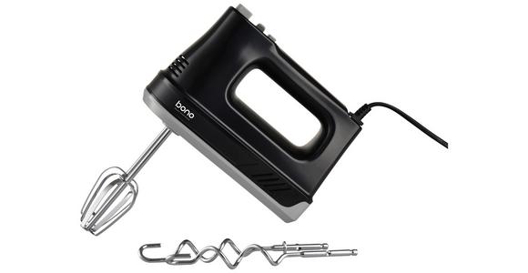 Handmixer Mona Grau/Schwarz 300 W mit Quirl und Knethaken - Schwarz/Grau, KONVENTIONELL, Kunststoff/Metall (18,3/7/25cm) - Bono