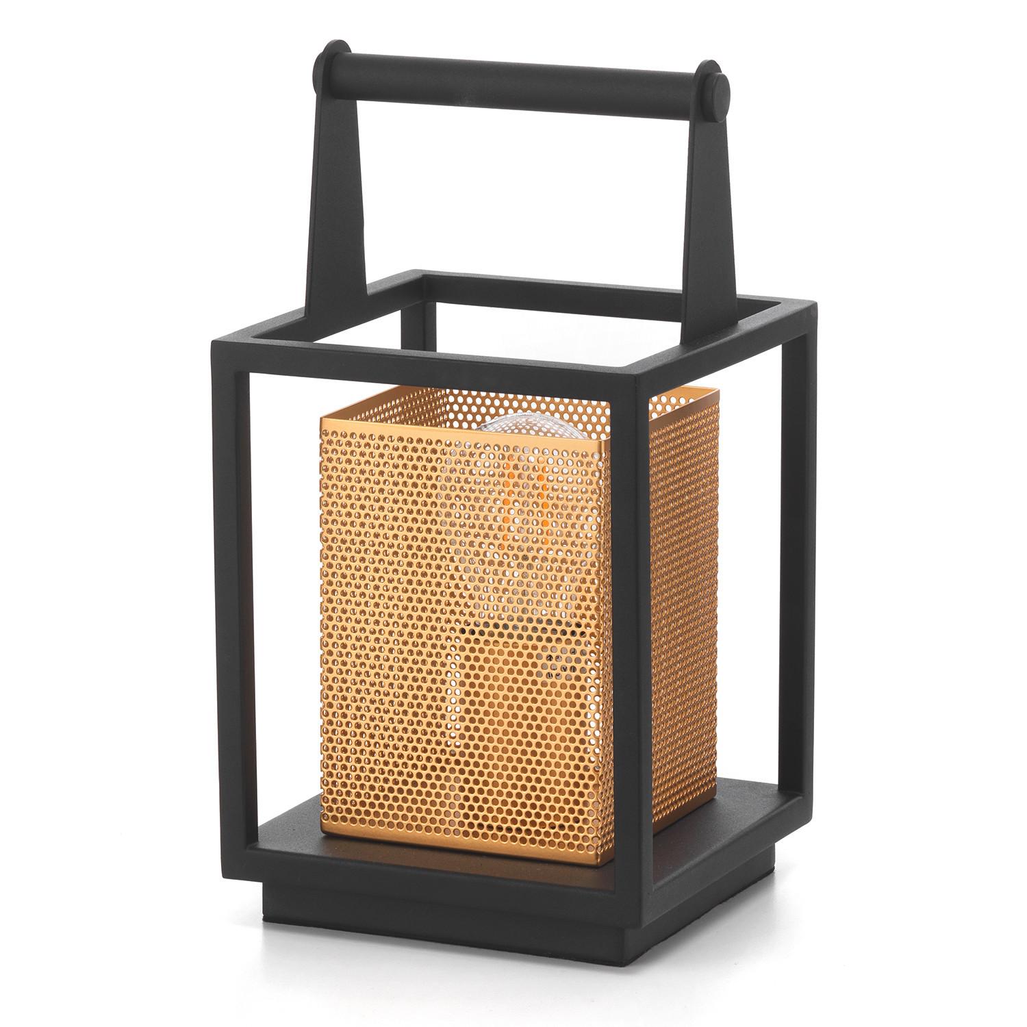 Nachttischleuchte 4980/l - Goldfarben/Schwarz, Design, Metall (15/15/29cm)
