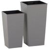 Übertopf-Set Grau 2-teilig - Grau, Basics, Kunststoff - Siena Garden