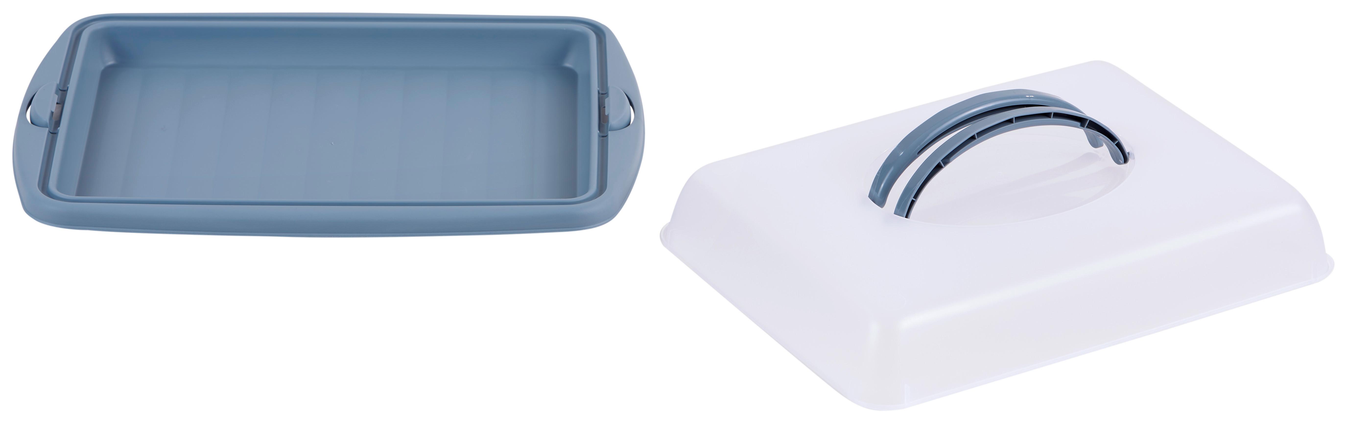 Kuchentransportbox Jordan L/b/h: Ca. 43/31/9 Cm - Pastellblau, MODERN, Kunststoff (43/31/9cm) - Luca Bessoni