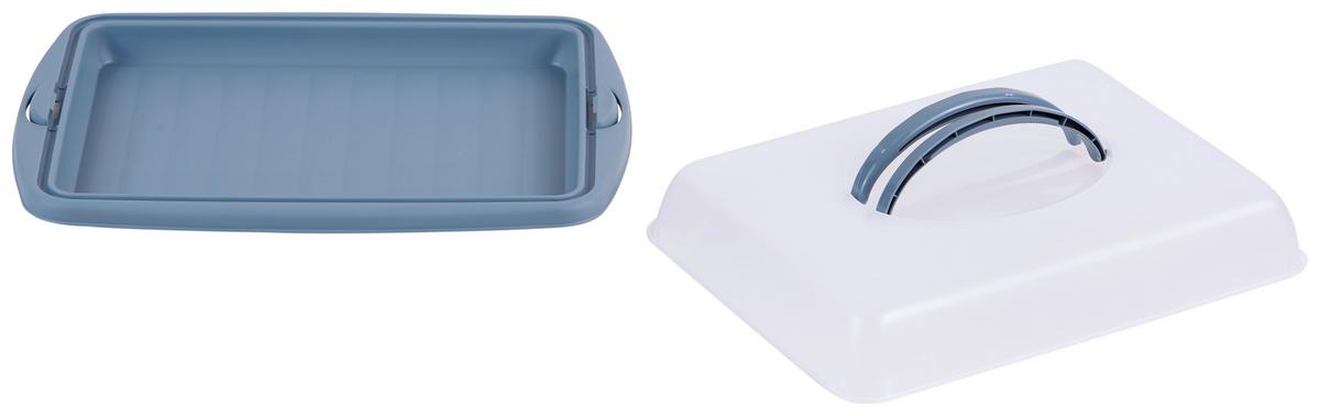 Kuchentransportbox Jordan L/b/h: Ca. 43/31/9 Cm - Pastellblau, MODERN, Kunststoff (43/31/9cm) - Luca Bessoni