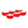 Müslischalenset Rot Weiß 6-teilig D: 14 cm - Rot/Weiß, Basics, Keramik (14/6cm) - Van Well
