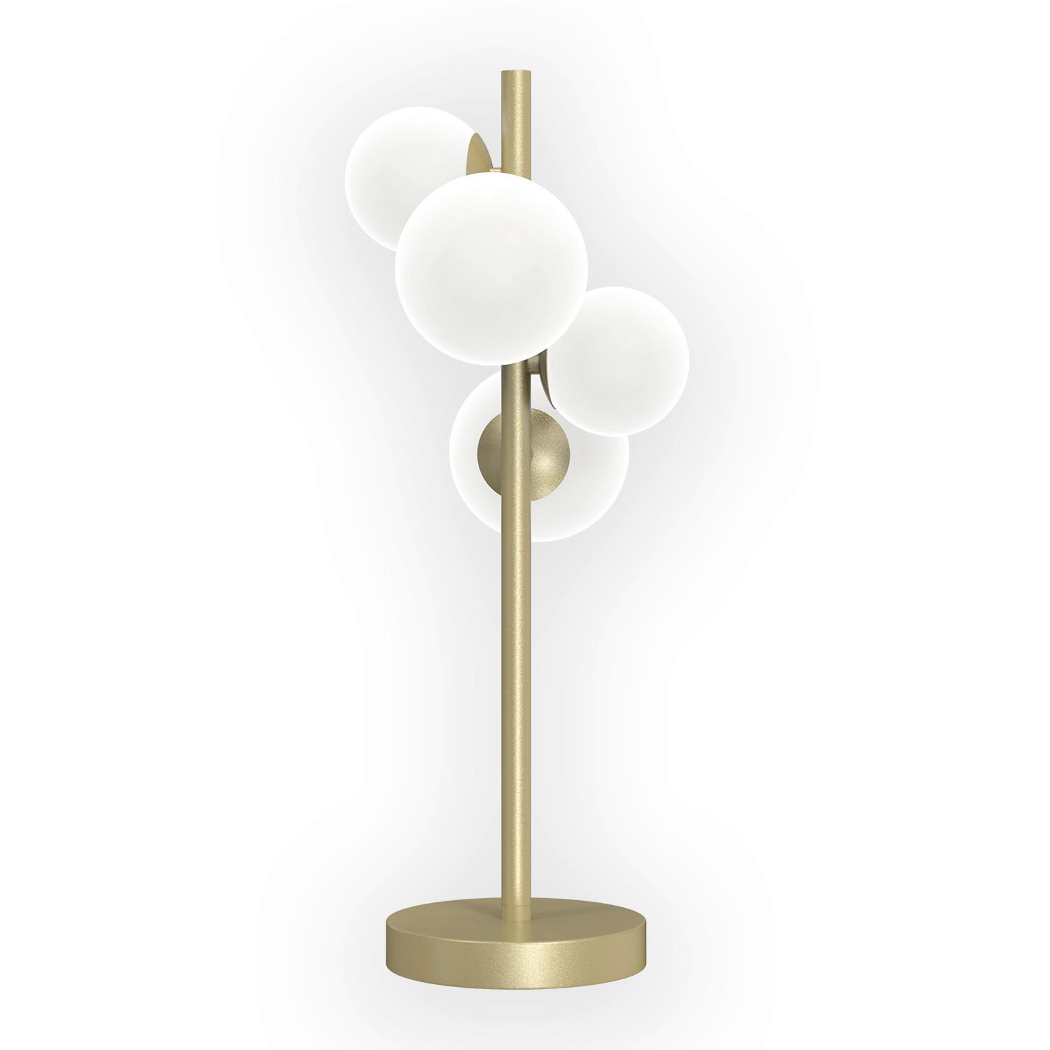 Tischleuchte LGoro Honig L: 24 cm - Goldfarben/Honig, Design, Glas/Kunststoff (24/24/48cm)